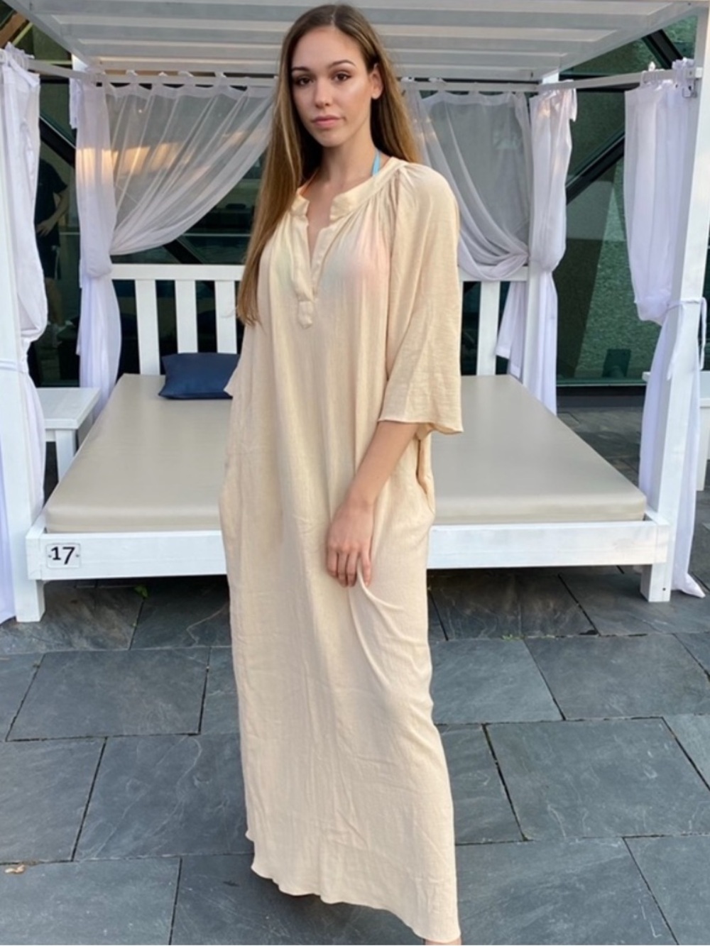 Cote Privee gauze cotton caftan